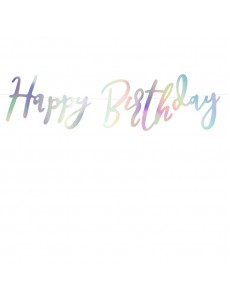 Grinalda "Happy Birthday" Iridescente